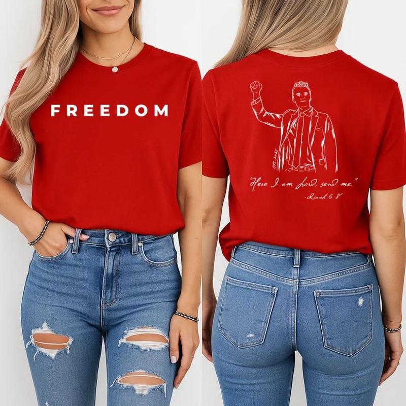 Charliee Here I Am Lord Send Me Two Sides Tshirt, Christian Apparel, Freedom Faith Shirt, A True Patriot, Political...