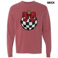 Checkered Ornament Sequin Patch Long Sleeve Comfort Colors T-Shirt Hoodie, Sweatshirt | RetroVerseTees.com