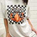 Checkered Pumpkin Graphic Pullover T-Shirts, Hoodie, Sweatshirt | RetroVerseTees.com