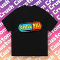 Chill Pill Tri-Color Tee |   Gradient Purple-Pink Backdrop |   WFH Trendy Casual Wear Hoodie, Sweatshirt | RetroVerseTees.com