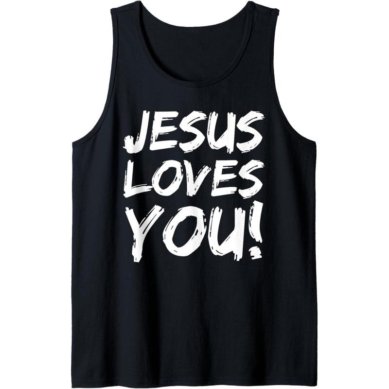 Christian Evangelism Gift for Men Jesus Loves You! Tank Top MADE IN USA T-Shirts, Hoodie, Sweatshirt | RetroVerseTees.com