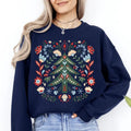 Christmas Tree Folk Art, Scandinavian, Classic, Santa, Floral Sweatshirt, Crewneck, Sweater, Xmas, Gift, Adorable...