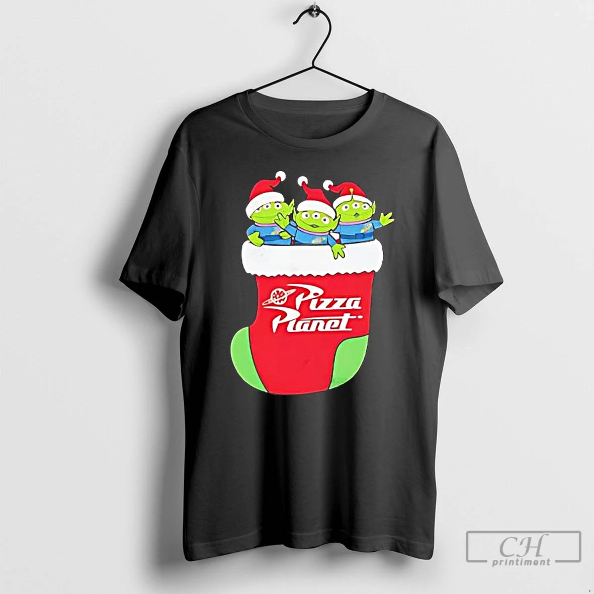 Classic Alien Stocking Pizza Planet Christmas T-Shirts, Hoodie, Sweatshirt | RetroVerseTees.com
