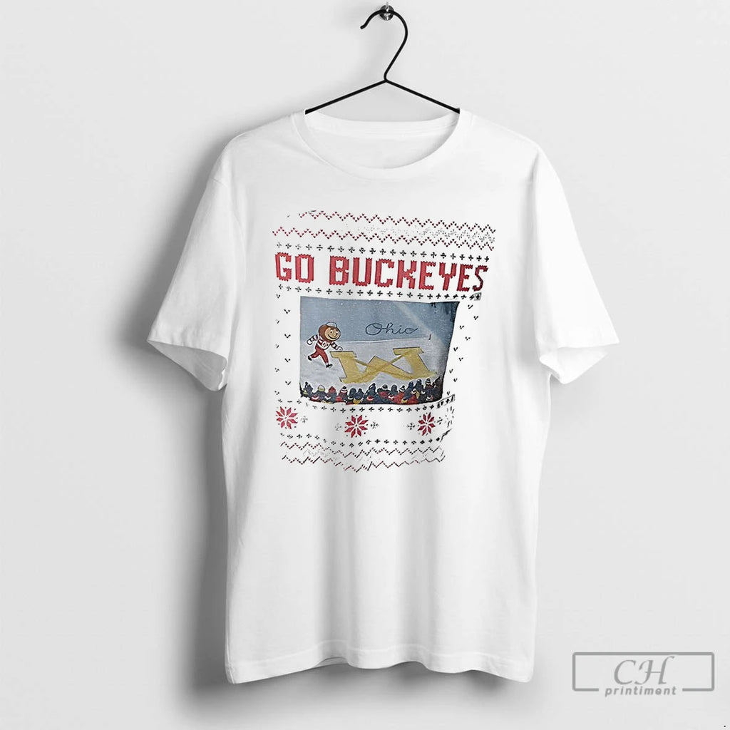 Classic Brutus Buckeye Ohio Snow Brutus Crosses Out Michigan Cartoon T-Shirts, Hoodie, Sweatshirt | RetroVerseTees.com