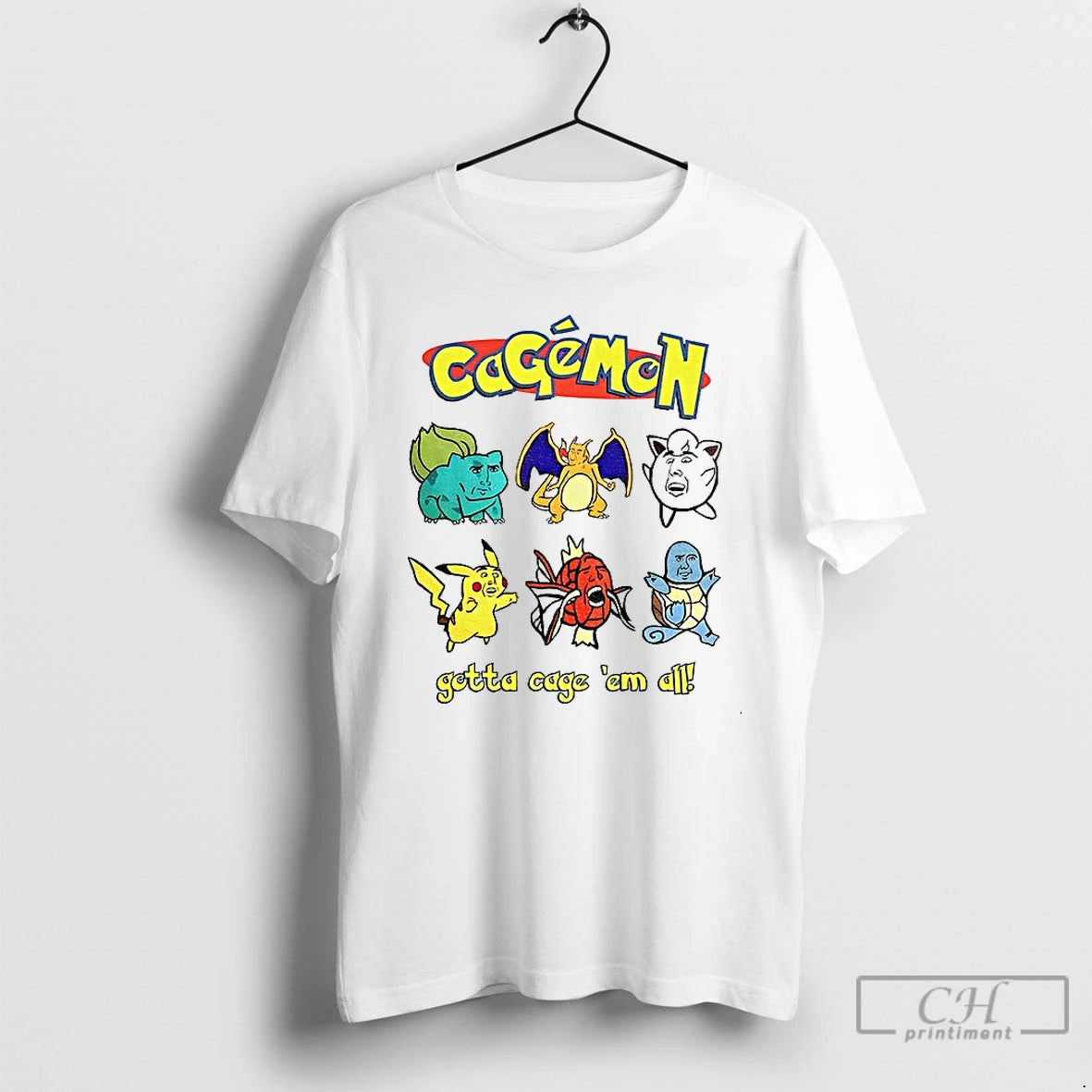 Classic Cagemon Gotta Cage Em All Nicholas Cage T-Shirts, Hoodie, Sweatshirt | RetroVerseTees.com