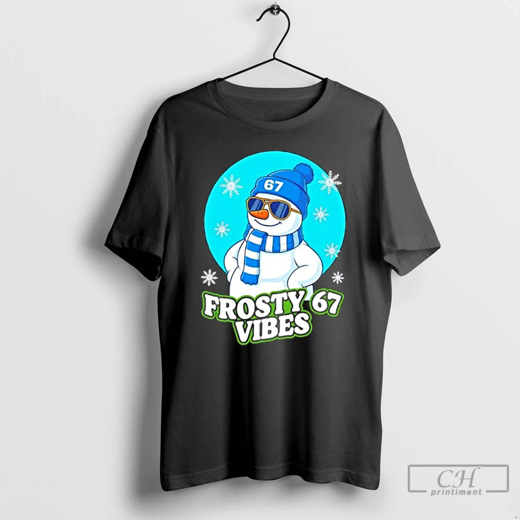 Classic Frosty Vibes 67 Snowman Six Seven Merry Christmas T-Shirts, Hoodie, Sweatshirt | RetroVerseTees.com