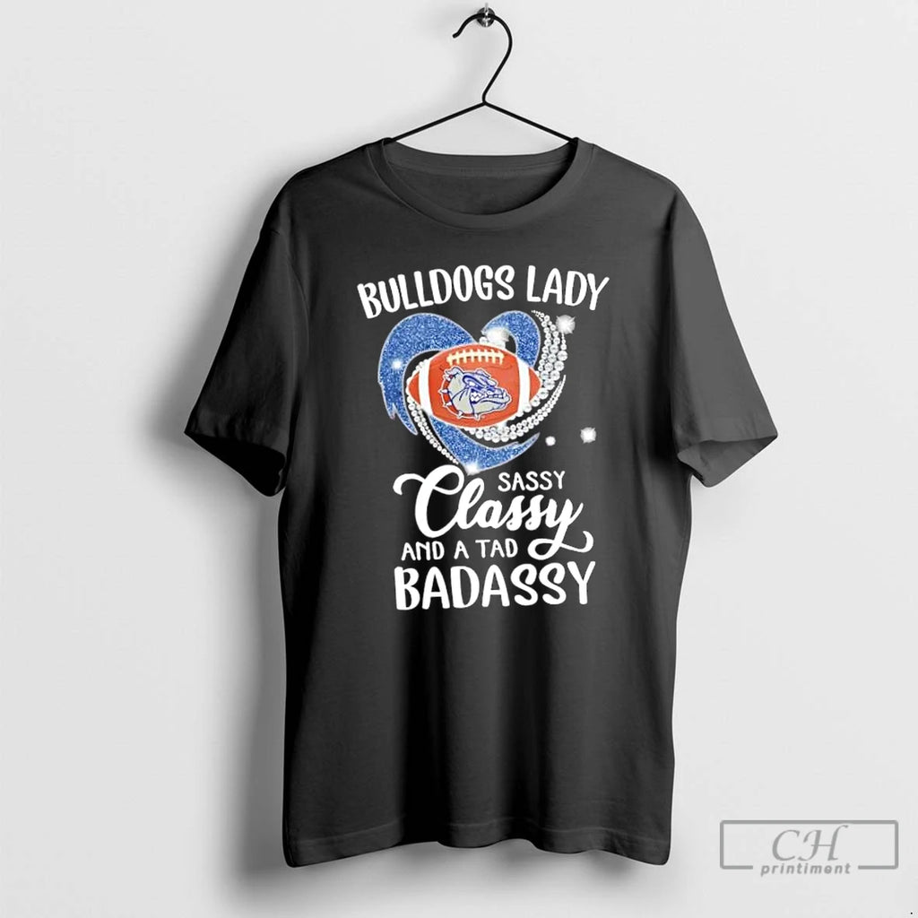Classic Georgia Bulldogs Lady Sassy Classy And A Tad Badassy Diamond Heart T Shirts