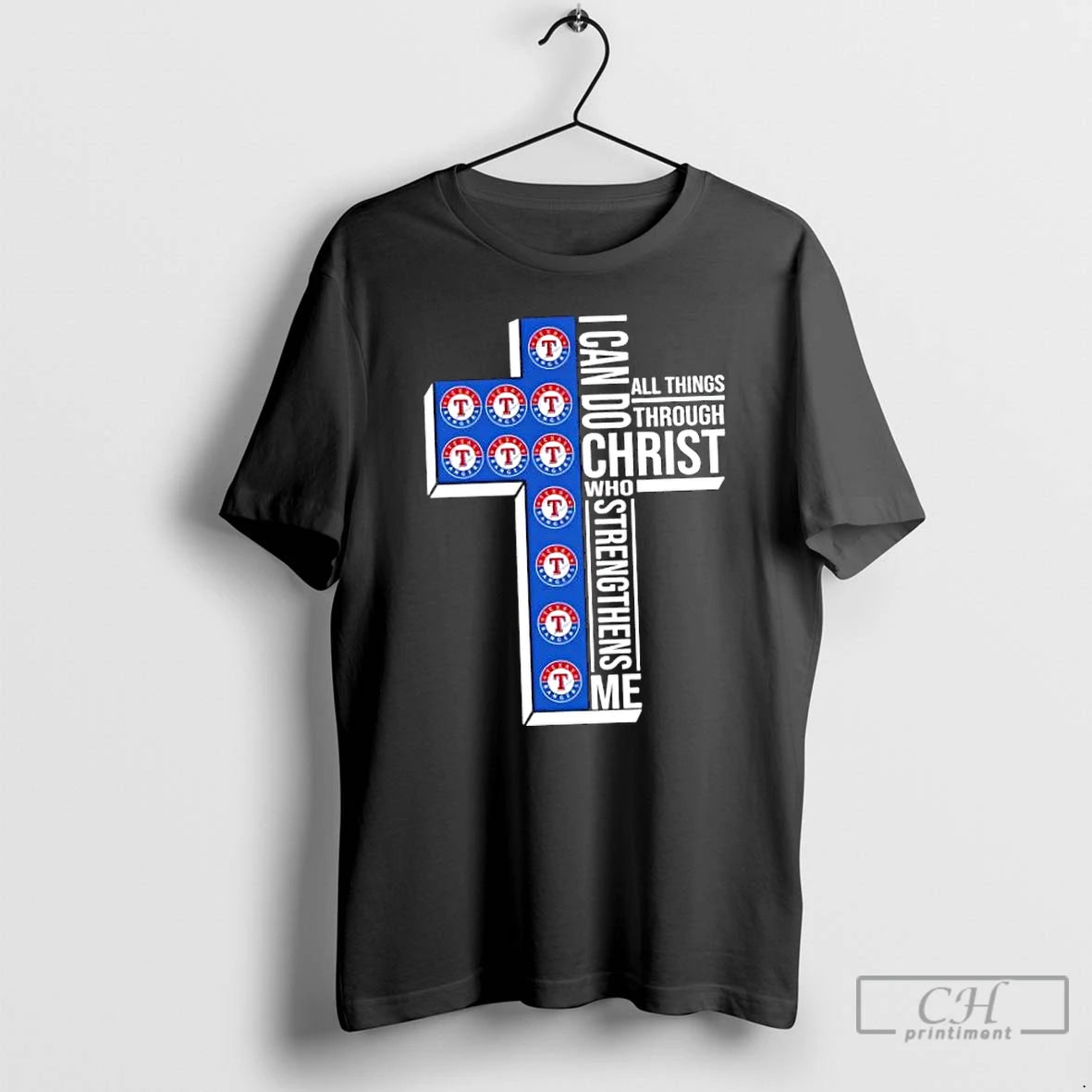 Classic I Can Do All Things Through Christ Who Strengthens Me Texas Rangers Baseball Cross