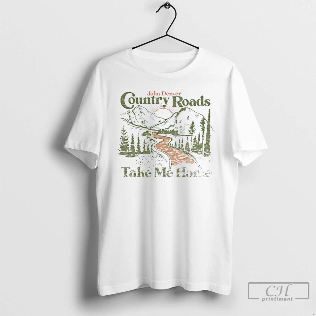 Classic John Denver Country Roads Take Me Home T-Shirts, Hoodie, Sweatshirt | RetroVerseTees.com