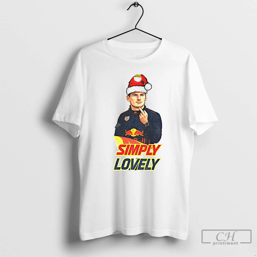 Classic Max Verstappen Middle Finger Christmas Simply Lovely T-Shirts, Hoodie, Sweatshirt | RetroVerseTees.com