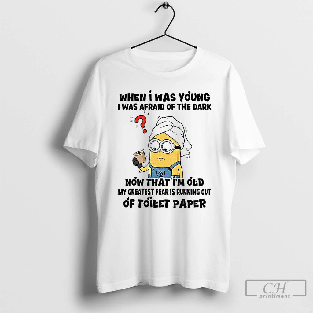 Classic Minion When I Was Young I Was Afraid Of The Dark Now That Im T-Shirts, Hoodie, Sweatshirt | RetroVerseTees.com