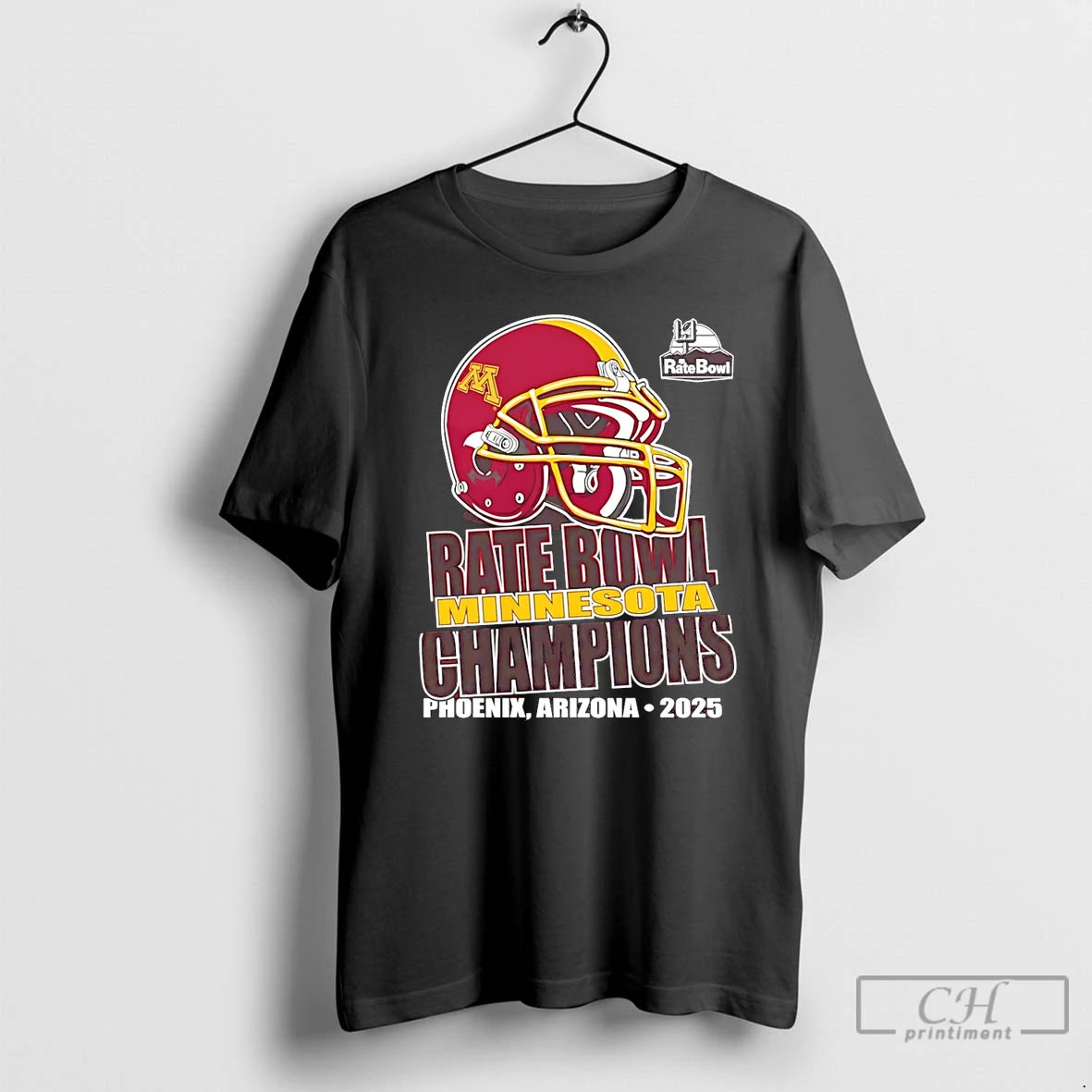 Classic Minnesota Golden Gophers 2025 Rate Bowl Champions Helmet T-Shirts, Hoodie, Sweatshirt | RetroVerseTees.com