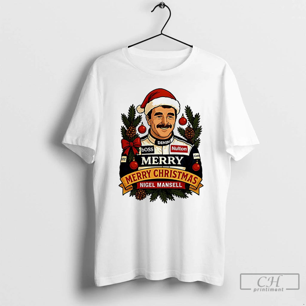 Classic Nigel Mansell Santa Hat Merry Christmas T-Shirts, Hoodie, Sweatshirt | RetroVerseTees.com