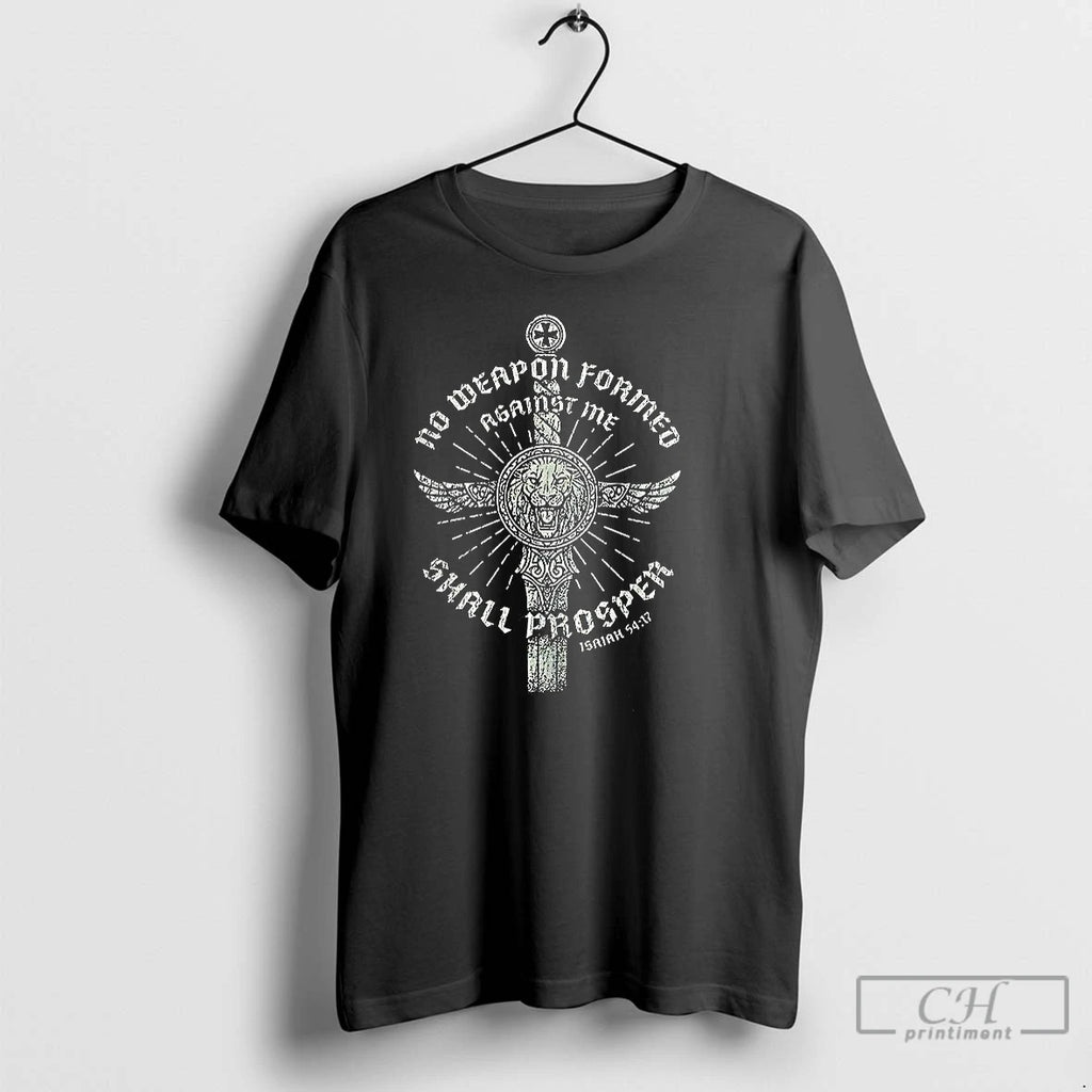 Classic No Weapon Formed Shall Prosper Sword Isaiah 54 17 Christian T-Shirts, Hoodie, Sweatshirt | RetroVerseTees.com