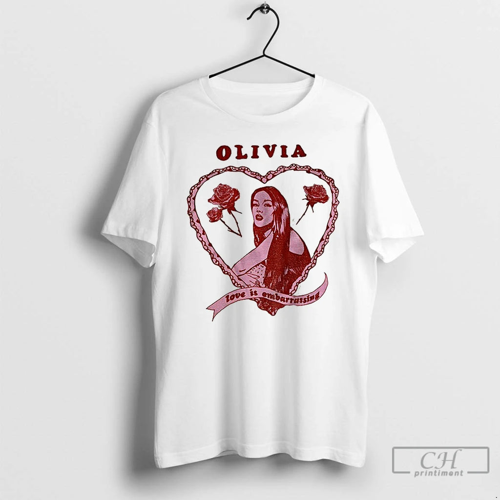 Classic Olivia Love Is Embarrassing Vintage T-Shirts, Hoodie, Sweatshirt | RetroVerseTees.com