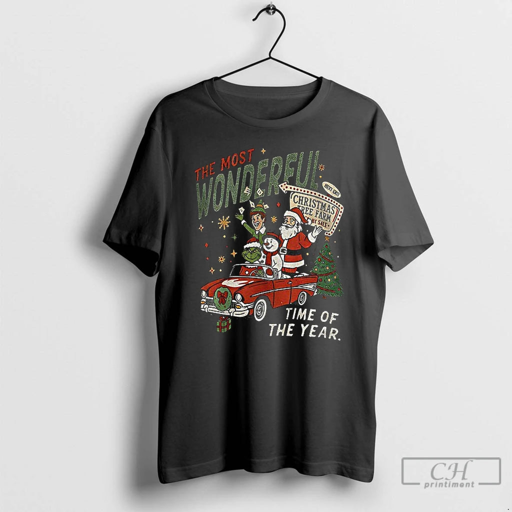 Classic Santa Reindeer Elf Grinch The Most Wonderful Time Of The Year Merry Christmas T-Shirts, Hoodie, Sweatshirt
