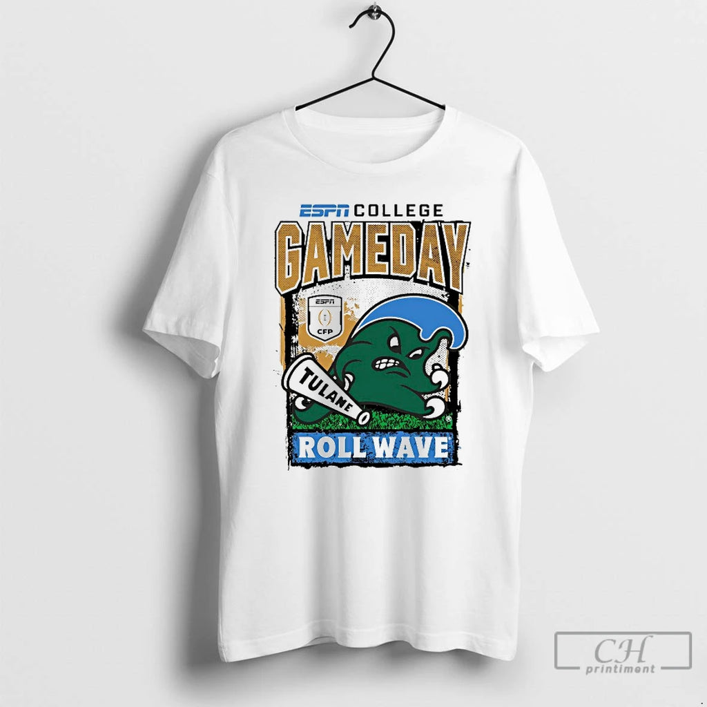Classic Tulane Green Wave Cfp 25 2026 Roll Wave Gameday Mascot T-Shirts, Hoodie, Sweatshirt | RetroVerseTees.com