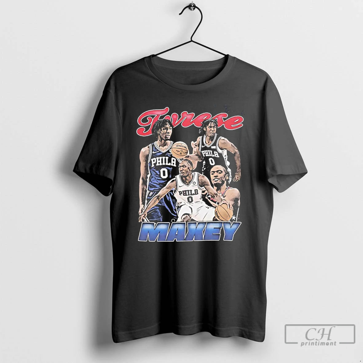 Classic Tyrese Maxey Philadelphia 76ers Player Collage Vintage T-Shirts, Hoodie, Sweatshirt | RetroVerseTees.com