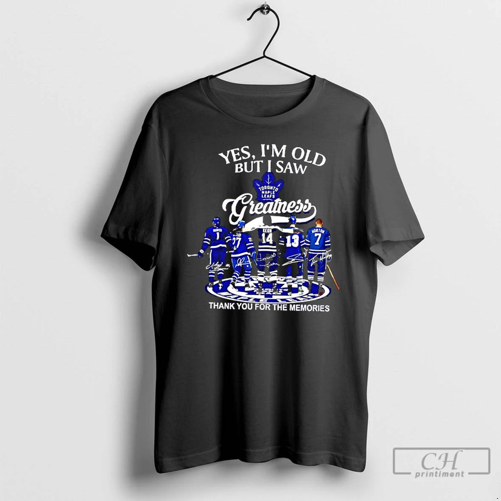 Classic Yes Im Old But I Saw Toronto Maple Leafs Greatness 2025 Signatures T Shirts Hoodie, Sweatshirt | RetroVerseTees.com