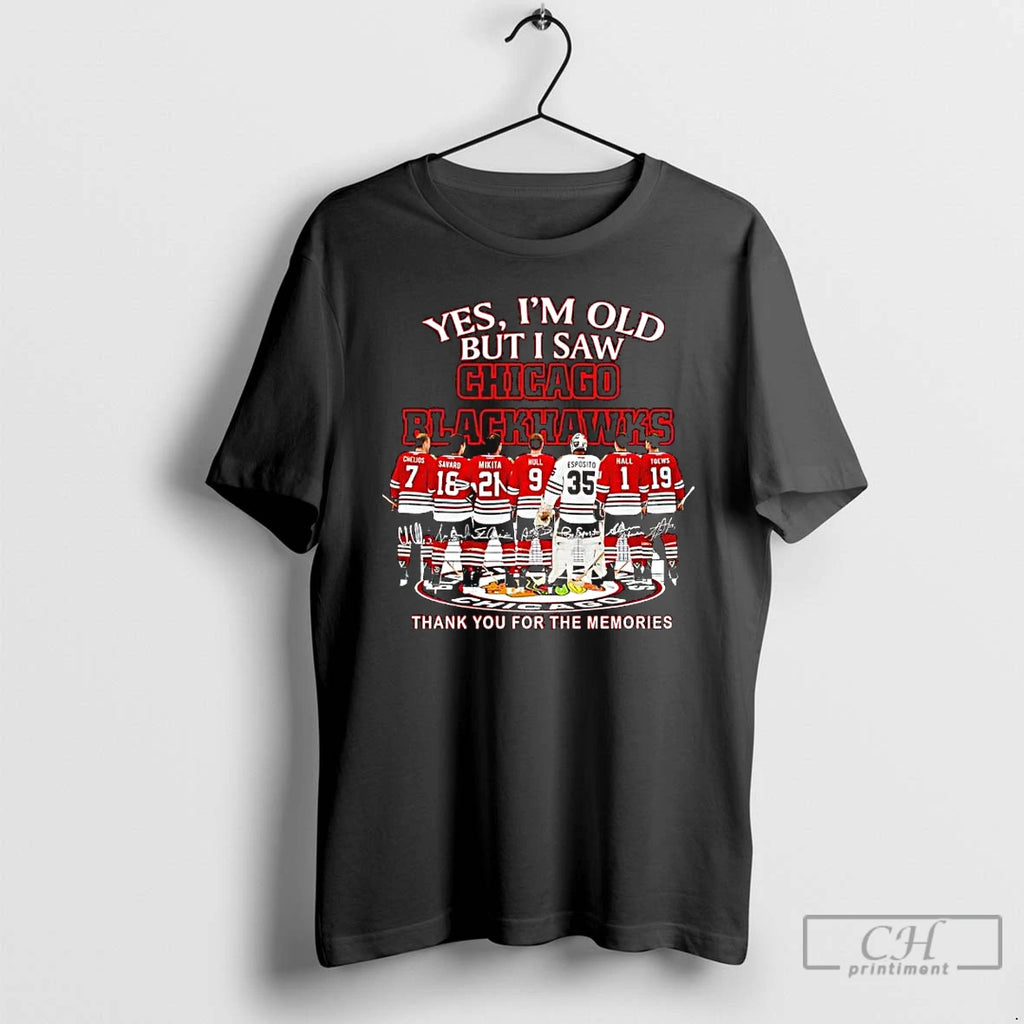 Classic Yes Im Old But I Saw Chicago Blackhawks Stan Mikita Signatures Thank You For T-Shirts, Hoodie, Sweatshirt
