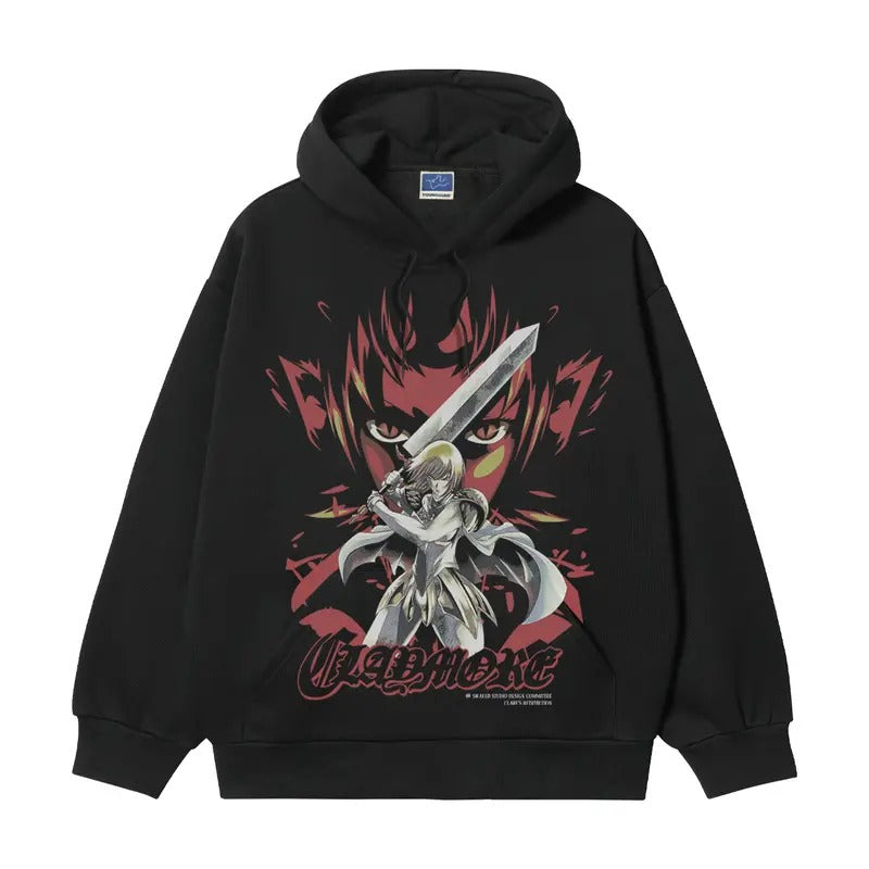 Claymore "Self-Isolation" Heavyweight Vintage Hoodie Cotton Blend Classic Anime Sweatshirt Menswear Tops Pullover Long...