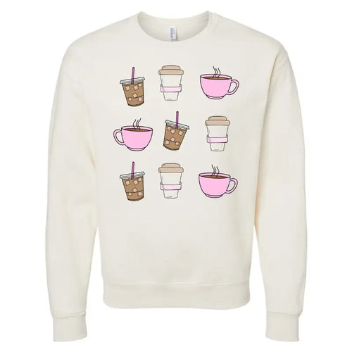 'Coffee Girlie' Crewneck Sweatshirt T-Shirts, Hoodie | RetroVerseTees.com