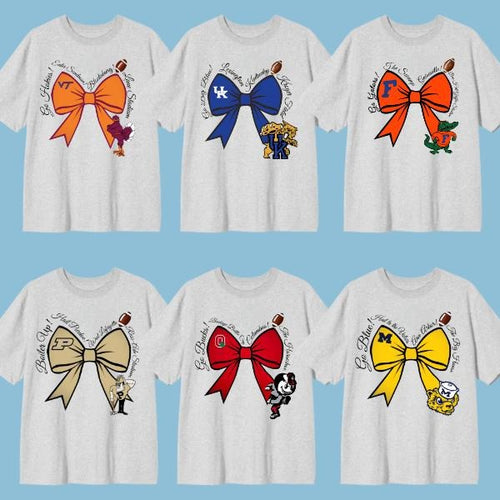 'College Bow Mascot T-Shirt, Game Day Spiritwear Tee for Football Fans, Vintage NCAA Graphic Shirt, Trendy Campus Unisex...