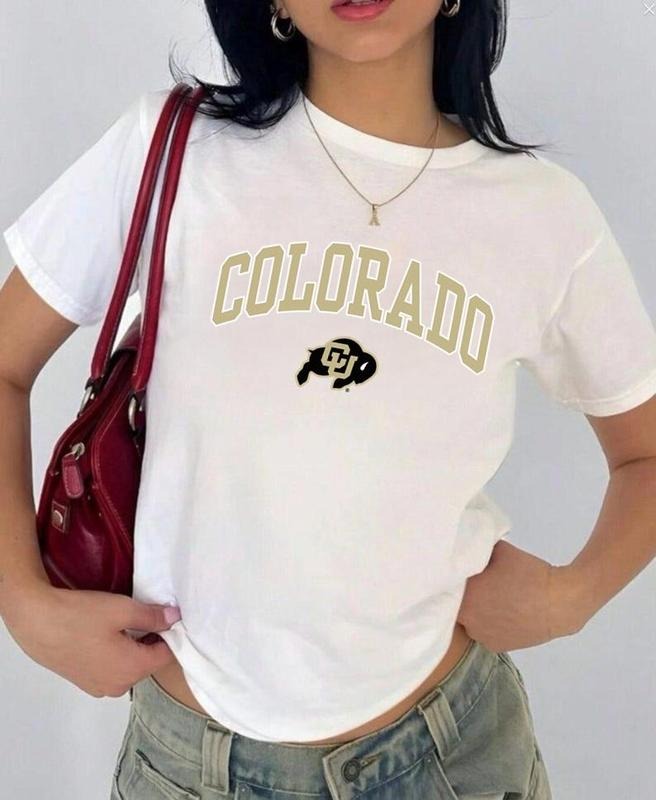 Colorado Vintage Sport Teams NCAA Collection Unisex Crewneck Black Baby Tee, Graphic Team Collection Baby Tee, Gift For...