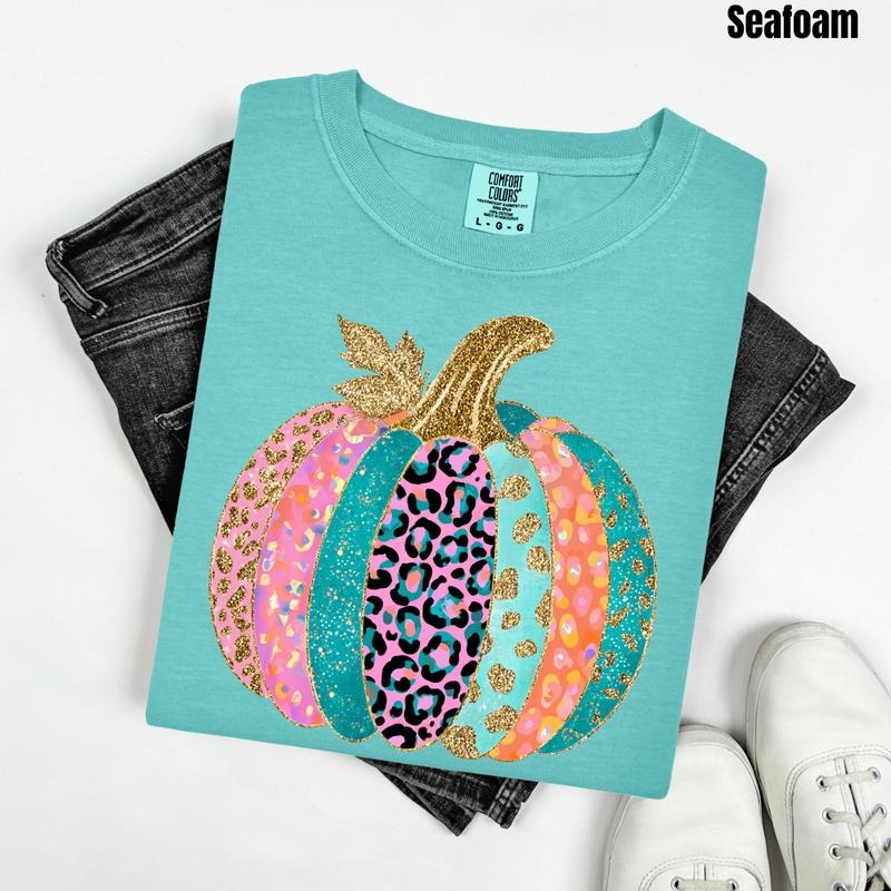Colorful Pattern Pumpkin Comfort Colors T-Shirt 'NLB' Hoodie, Sweatshirt | RetroVerseTees.com