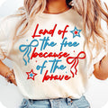 Comfort Colors Coquette America Land Of The Free Because Of The Brave T-Shirt, 4th of July Shirt, Patriotic TShirt,...