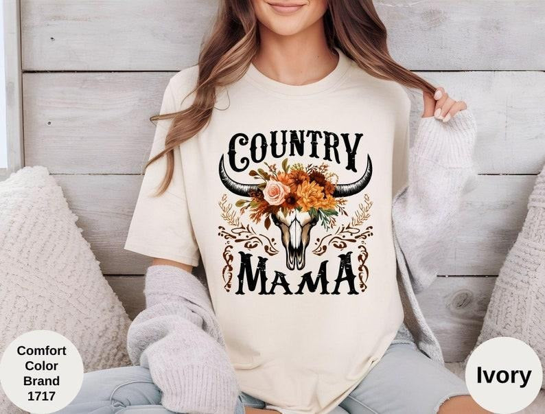 Comfort Colors Country Mama Shirt, Floral Western Mama T-Shirt, Rodeo Mama Tee, Funny Mama Tee Hoodie, Sweatshirt
