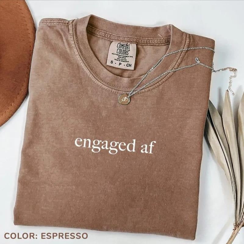 Comfort Colors Engaged AF T-Shirt, Bride-to-be Shirt, Engagement TShirt, Future Bride Tee, Bachelorette TShirt, Bridal...