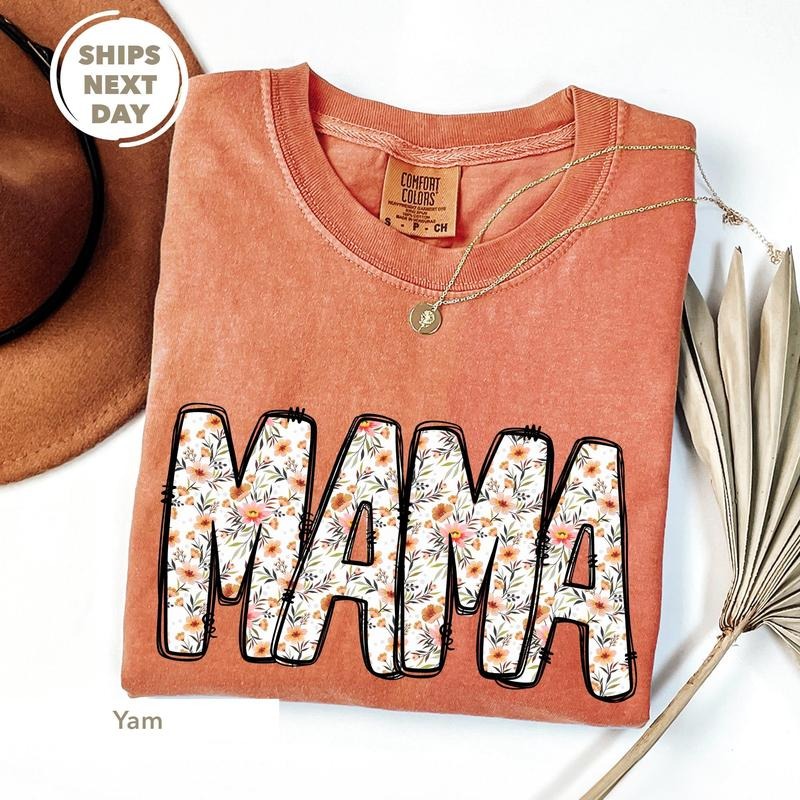 Comfort Colors Vintage Floral Mama T-shirt, Mama T-Shirt, Strong Woman Shirt, Gift for Mothers Day, Mama Tee, Graphic...