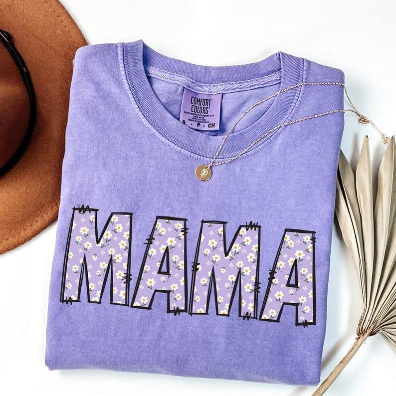 Comfort Colors Vintage Floral Mama T-shirt, Mama TShirt, Gift for Mothers Day, Trendy Mom Tshirt, Floral Mom Spring Tee,...