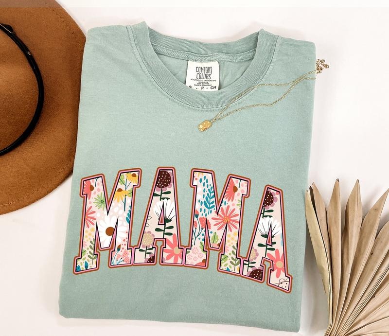 Comfort Colors Vintage floral Mama t-shirt, Mama T-Shirt, Strong Woman Shirt, Gift For Mothers Day, Women's T-Shirt...