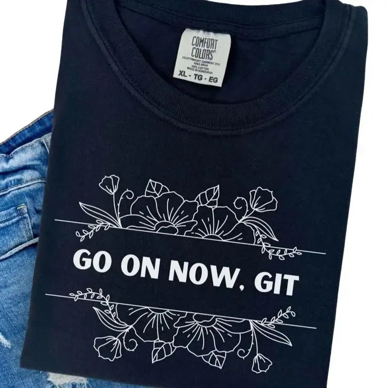 Comfort Colors Women's Go On Now, Git Short Sleeve Casual Cotton Graphic T-Shirt