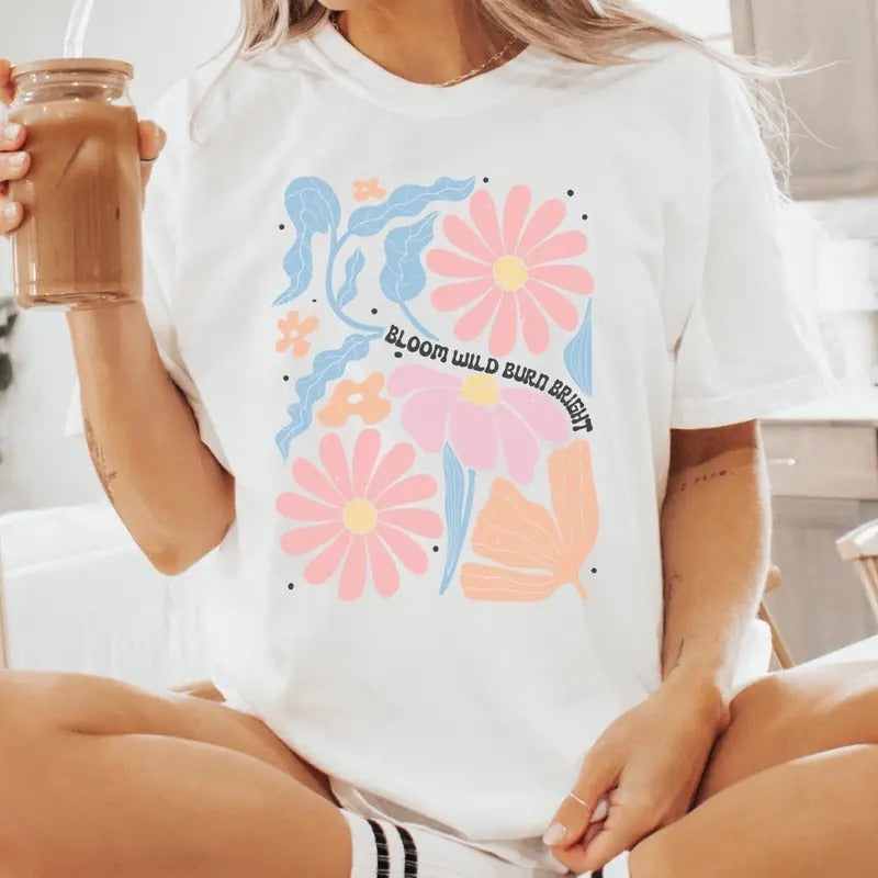 Comfort colors bloom wild short sleeves casual cotton graphic tshirt Hoodie, Sweatshirt | RetroVerseTees.com