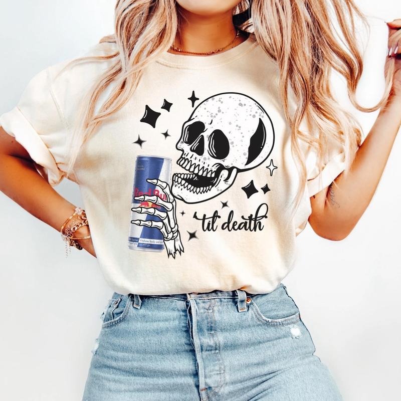 Comfort colors skeleton til death womens short sleeve casual cotton graphic tshirt Hoodie, Sweatshirt | RetroVerseTees.com