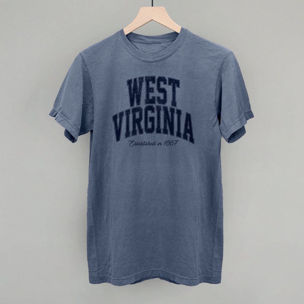 West Virginia Varsity Arch T-Shirts, Hoodie, Sweatshirt | RetroVerseTees.com (Image 1)
