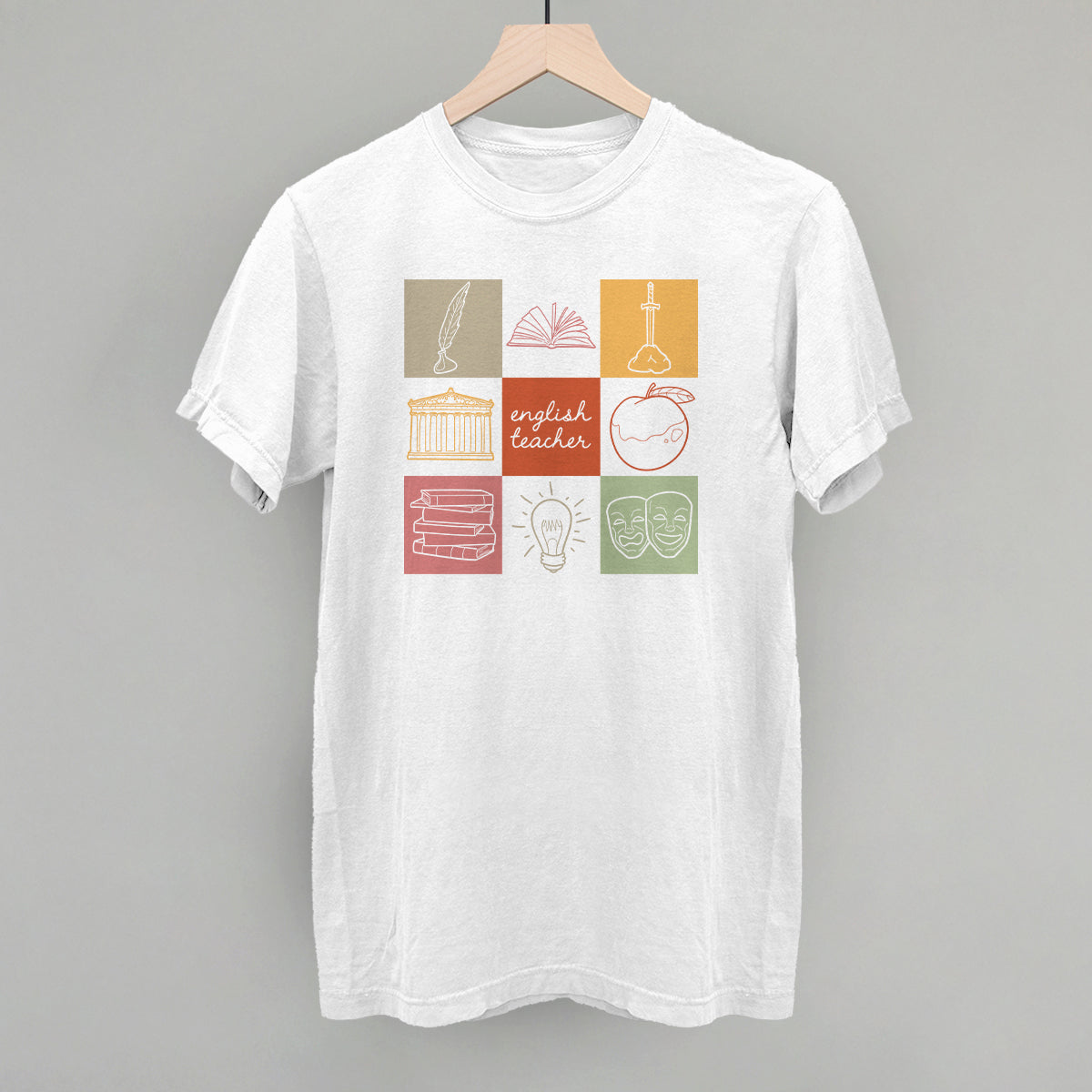 English Teacher Doodle Grid T-Shirts, Hoodie, Sweatshirt | RetroVerseTees.com (Image 4)