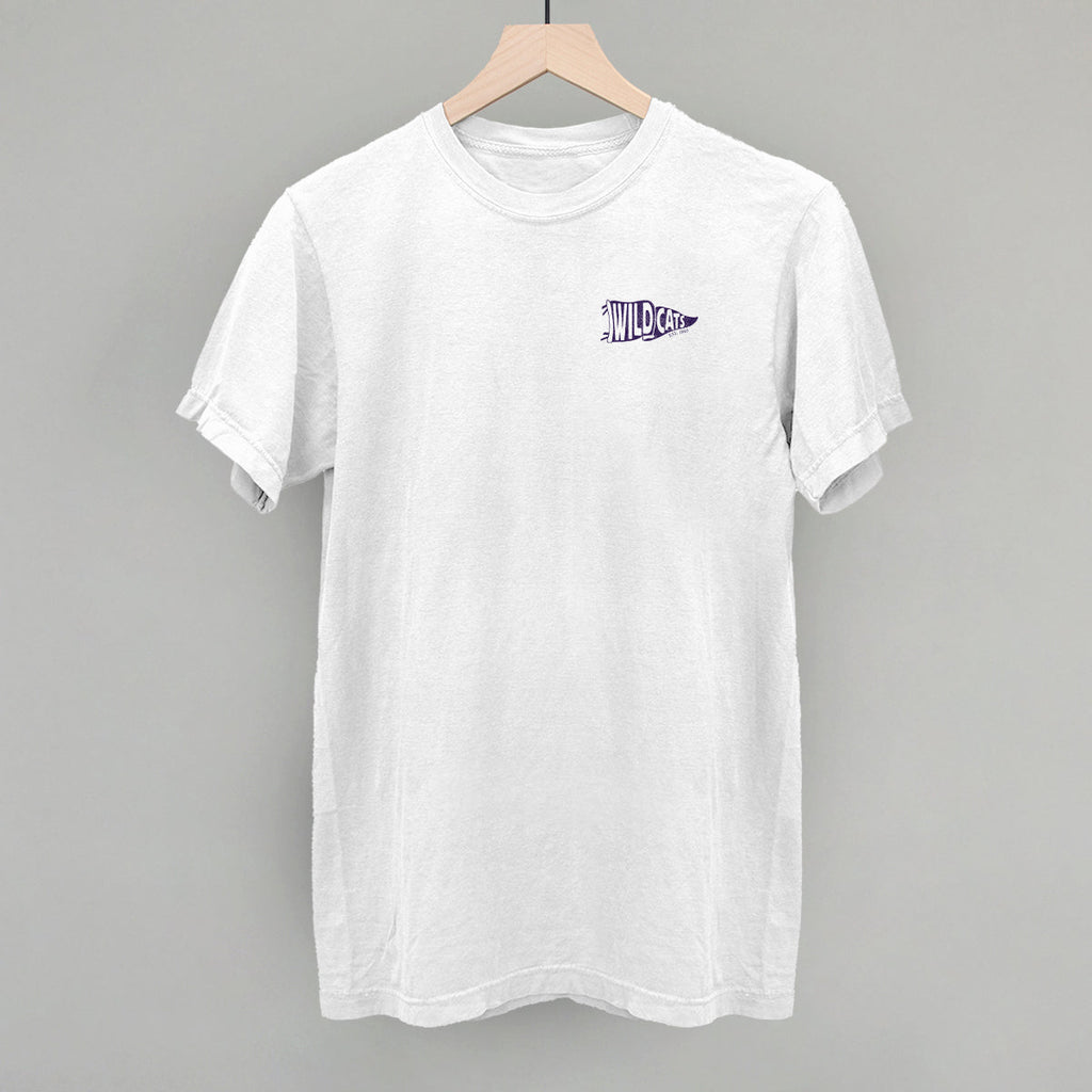 Wildcats Pennant Flag (Left Chest) T-Shirts, Hoodie, Sweatshirt | RetroVerseTees.com (Image 4)