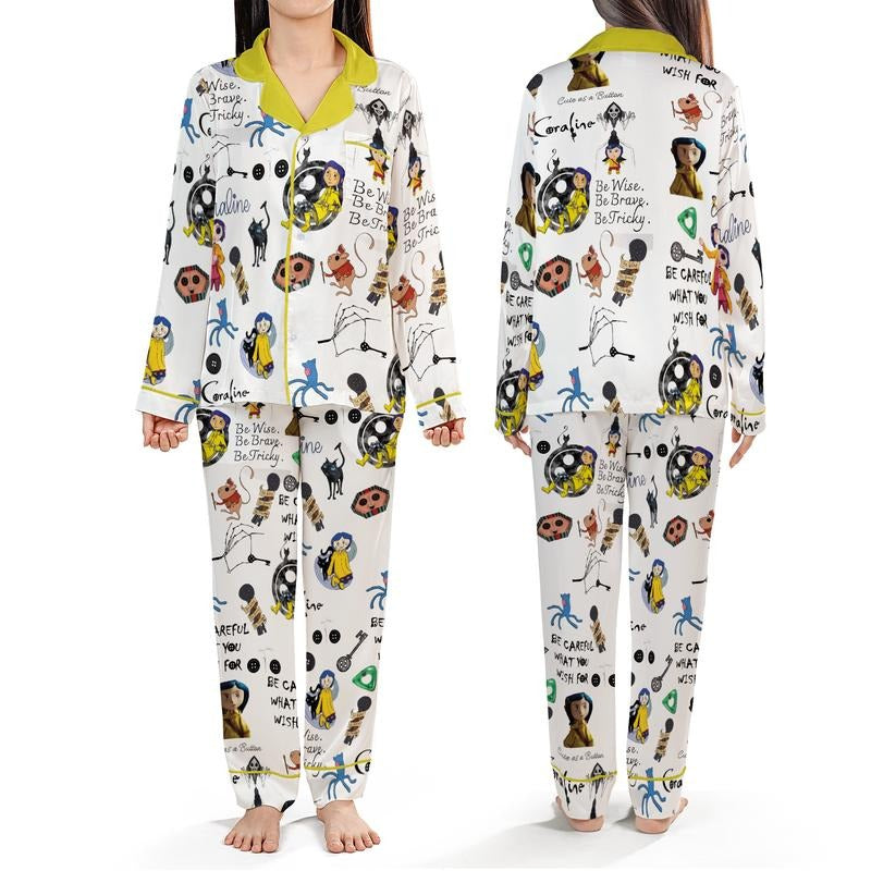 Coraline Long Pajama Sets T-Shirts, Hoodie, Sweatshirt | RetroVerseTees.com