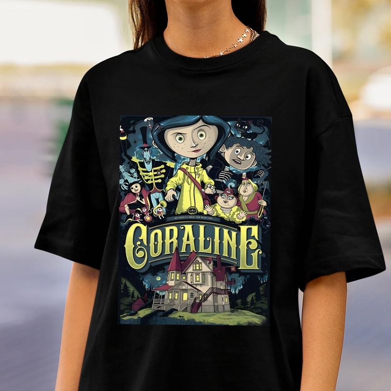 Coraline movies shirt, Pink Palace famous horror movies tshirt , Horror Movies Shirt, Horror Character Shirt, Halloween...