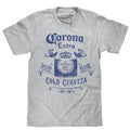 Corona Extra Cold Cerveza Crown Logo T-Shirt - Athletic Gray Heather Hoodie, Sweatshirt | RetroVerseTees.com