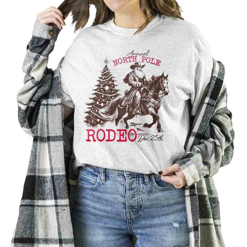Cowboy Santa Western Christmas Unisex T-shirt Sweatshirt Hoodie, Retro Vintage Trendy Dec, 25th Cotton | RetroVerseTees.com