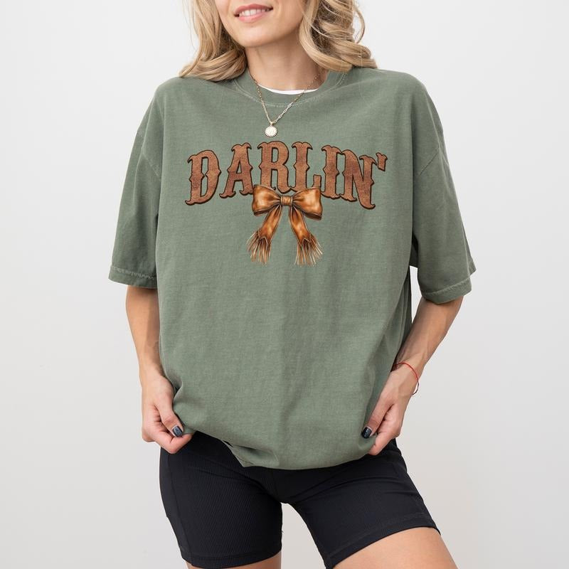 Cowquette Darling Western Comfort Colors Shirt, Vintage Country Girl T-shirt, Coquette Retro Cowgirl Graphic Tee, Rodeo...