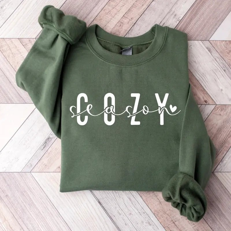 Cozy Season Sweatshirt, Christmas Cozy Sweatshirt, Gift for Winter Holiday, for Him & Her Classic Cotton T-Shirts, Hoodie