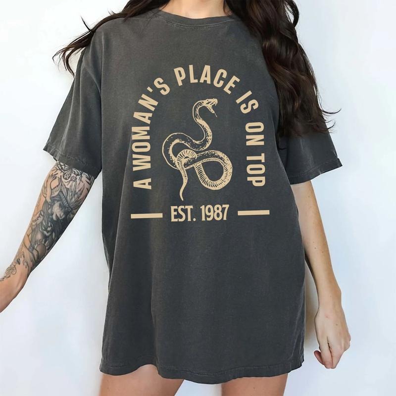 Custom A Woman's Place Is On Top Comfort Colors Shirt, Personlaized Feminist T-shirt, Vintage Feminism Graphic Tee, Women...