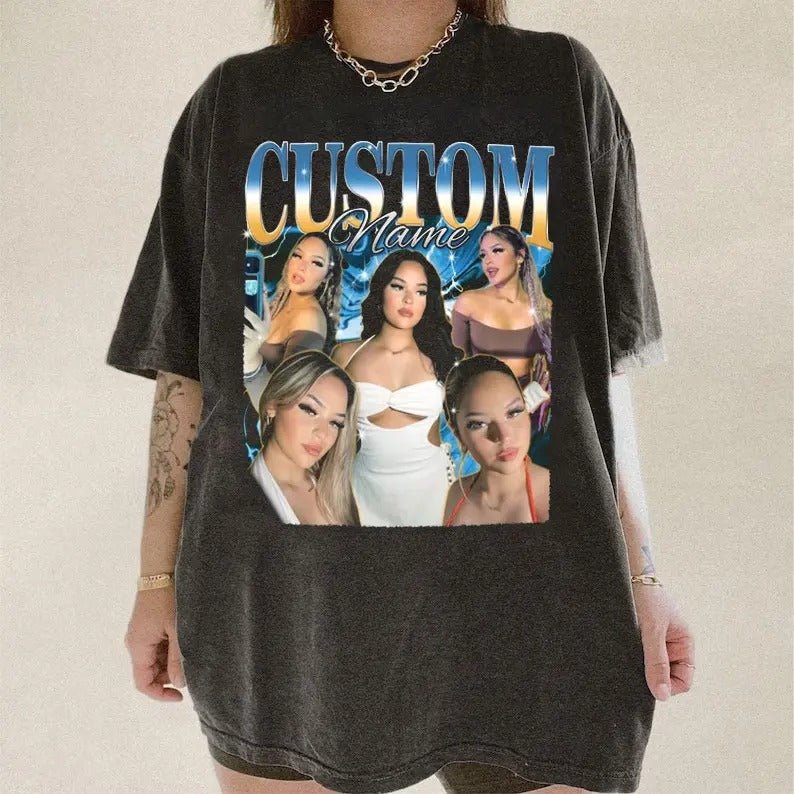 Custom Bootleg Rap T-shirt, Custom Bootleg Comfort Color Shirt, 90s Vintage Bootleg Shirt, Custom your own Photo, Vintage...