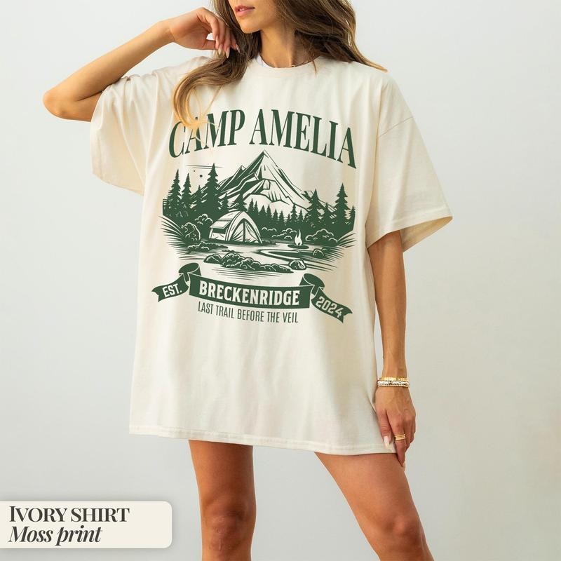 Custom Camp Bachelorette Party Shirt Vintage Camping Bachelorette Tshirt Mountain Bride Tee Camp Themed Bachelorette...